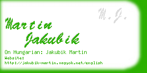 martin jakubik business card